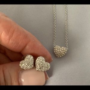 Swarovski Crystal Heart Necklace and matching Earrings